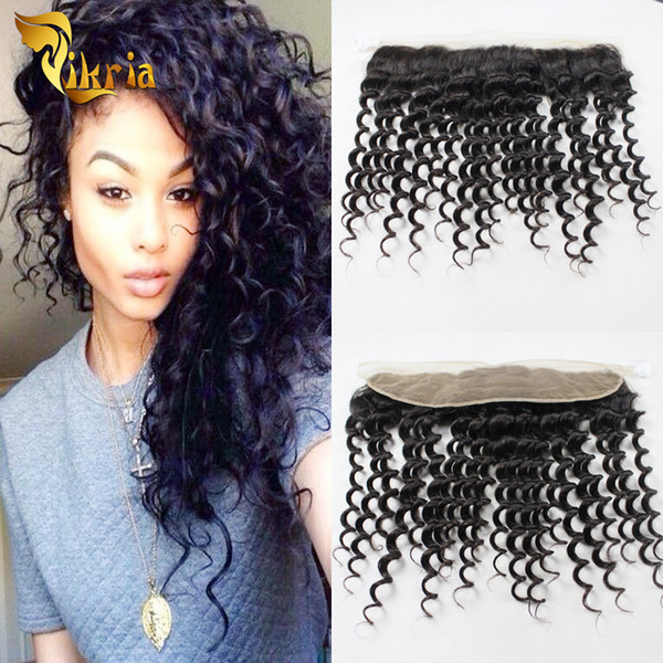 Peruvian Lace Frontal Closure Cheap Virgin Human Hair Brazilian Indian Malaysian Human Hair Deep Wave 13x4 Lace Closure With Baby Hair