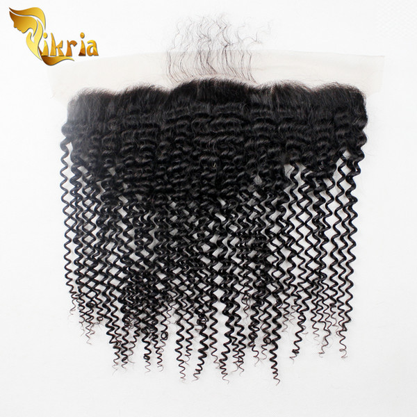 Peruvian Virgin Human Hair Kinky Wave 13x4 Lace Frontal Closure With Baby Hair Malaysian Indian Brazilian Hair Products Best Quality