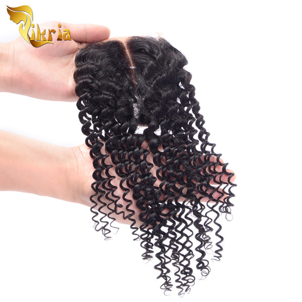 Brazilian Kinky Curly Virgin Hair Lace Closure Free Middle Three Part Peruvian Malaysian Indian Mongolian Kinky Curly Human Hair Closures