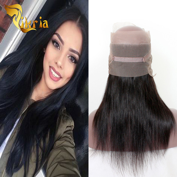 Crochet Hair Extensions Indian Peruvian Malaysian Brazilian Human Hair 360 Lace Frontal Remy Human Hair Straight Natural Color Closure