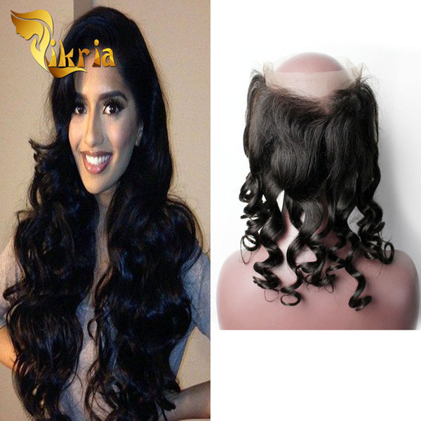 Weave Human Hair Accessories Loose Wave Peruvian Virgin Hair Indian Malaysian Brazilian Virgin Hair Natural Black 360 Lace Frontal