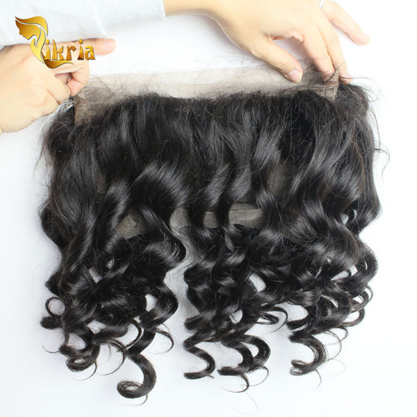 Loose Wave Indian Peruvian Malaysian Brazilian Virgin Human Hair 360 Lace Frontal Closures With Baby Hair 10-20 Inch In Stock Fast 