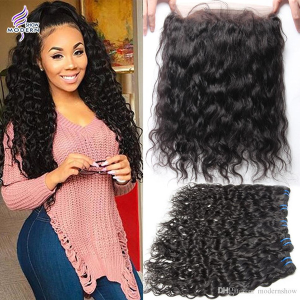 360 Lace Frontal with Bundles Wet and Wavy Brazilian Virgin Hair with Lace Frontal Brazilian Human Hair Weave Bundles with 360 Lace Frontal