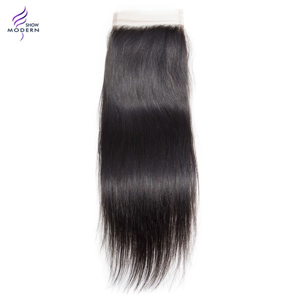 Brazilian Virgin Human Hair Straight Lace Closure Brazilian Remy Hair 4x4 Swiss Lace Closure Natural Black