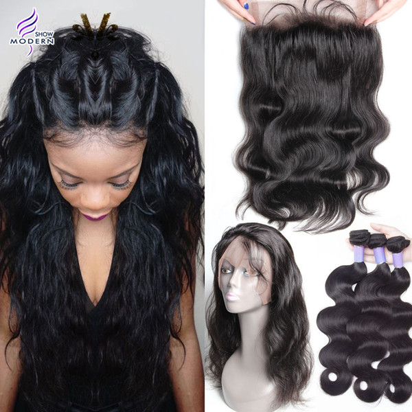 Brazilian virgin Hair 360 Lace Frontal with Bundles Body Wave Human Hair Bundles Virgin Hair 360 Lace Frontal