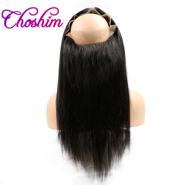 Choshim Pre Plucked 360 Lace Frontal Natural Color for Black Woman Straight Hair Lace 360 Frontal Closure Brazilian Remy Hair With Baby Hair