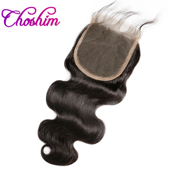 Choshim KL 5x5 Body Wave Lace Closure Free Part Human Hair Natural Color Brazilian Remy Hair Closure Bleached Knots With Baby Hair