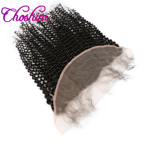 Brazilian Afro Kinky Curly Hair Lace Frontal Closure Remy Hair 13x4 Ear To Ear Bleached Knots With Baby Hair Slove Rosa