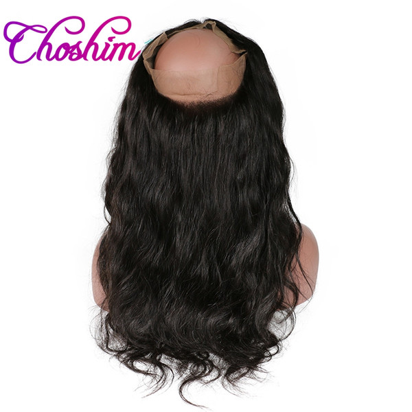 Choshim Pre Plucked 360 Lace Frontal Natural Color for black woman Body Wave Lace 360 Frontal Closure Brazilian Remy Hair With Baby Hair