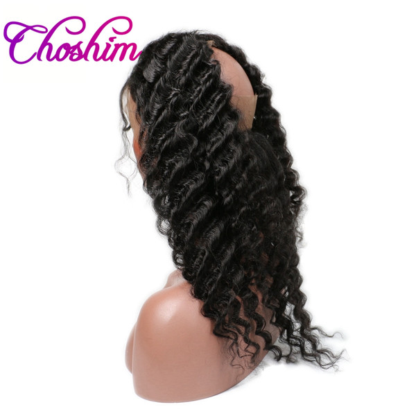 Choshim KL Hair Pre Plucked 360 Lace Frontal Deep Wave Natural Hairline Lace 360 Frontal Closure Brazilian Remy Hair With Baby Hair