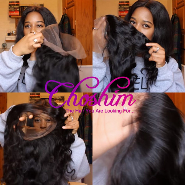 Choshim Pre Plucked 360 Lace Frontal Natural Color for black woman Body Wave Lace 360 Frontal Closure Brazilian Remy Hair With Baby Hair