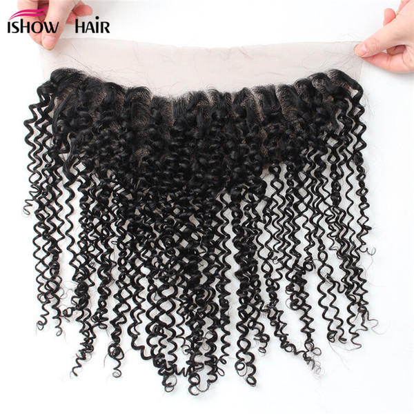 10A Premium Indian Kinky Curly Frontal Closure 13*4 Ear to Ear Lace Frontal Soft Peruvian Brazilian Malaysian Virgin Human Hair Lace Frontal