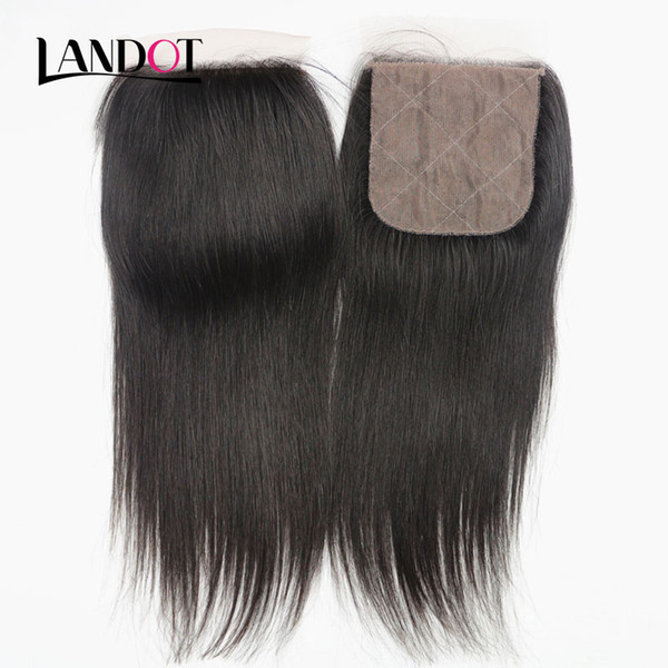 Brazilian Straight Silk Base Closures Malaysian Peruvian Indian Cambodian Virgin Human Hair Lace Closure Free/Middle/3 Way Part Closures