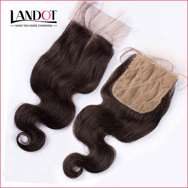 Peruvian Body Wave Silk Base Closure Unprocessed Peruvian Virgin Human Hair Top Lace Closures Free/Middle/3 Way Part 4x4 Size Natural Color