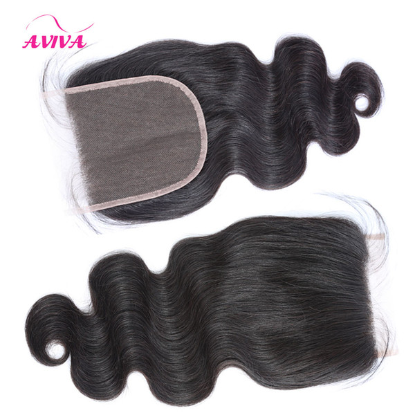 Brazilian Straight Virgin Human remy Hair Weave Closures Body Wave Natural Black Free MiddleThree Part 5x5 Lace Closures