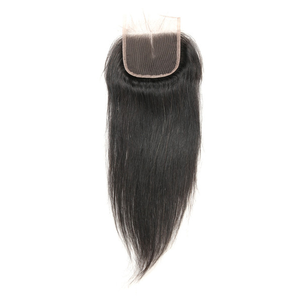 Brazilian Straight Human Hair Swiss Lace Closure 4x4 Free Part Middle Part Three Part Human Hair Lace Closure