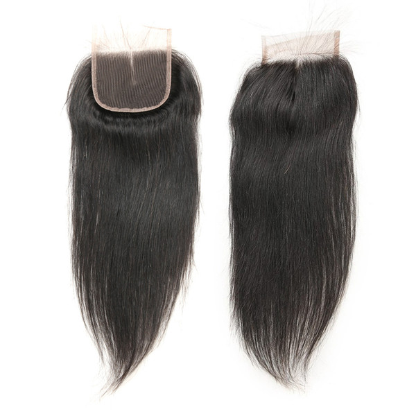 Malaysian Straight Hair Lace Closure Free/Middle/Three Part Remy Human Hair 4x4 inch Swiss Lace Top Closure