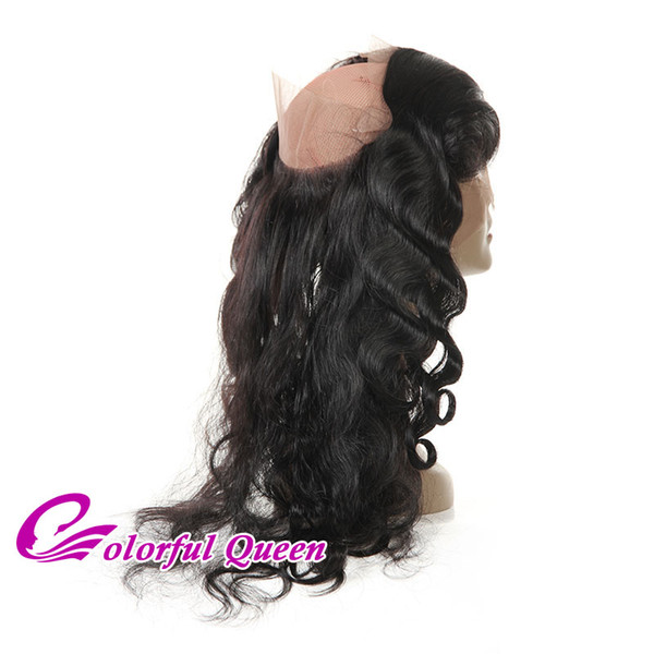 Colorful Queen Pre Plucked 360 Frontal Closure with Baby Hair Only Brazilian Body Wave Virgin Human Hair 360 Lace Frontal for Black Women