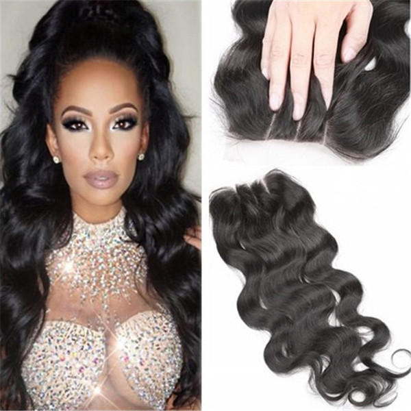 Brazilian Hair Lace Closure 4x4 Size Peruvian Malaysian Indian Cambodian Mongolian Body Wave Human Hair Closures