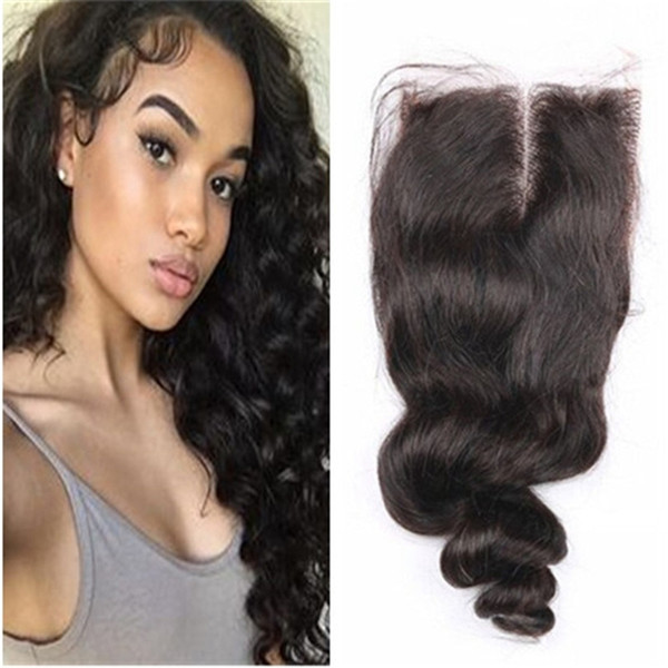 Top Lace Closure Natural Black 8A Brazilian Hair Peruvian Malaysian Indian Lace Closure Human Hair Lace Size 4*4