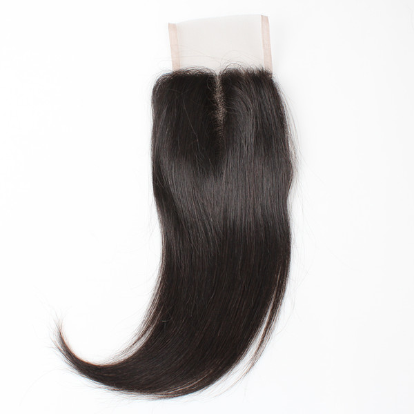 8A Straight Hair Closure 4*4 Swiss Lace Closure Virgin Human Hair Brazilian Peruvian Malaysian Indian Hair Free Middle Three Part