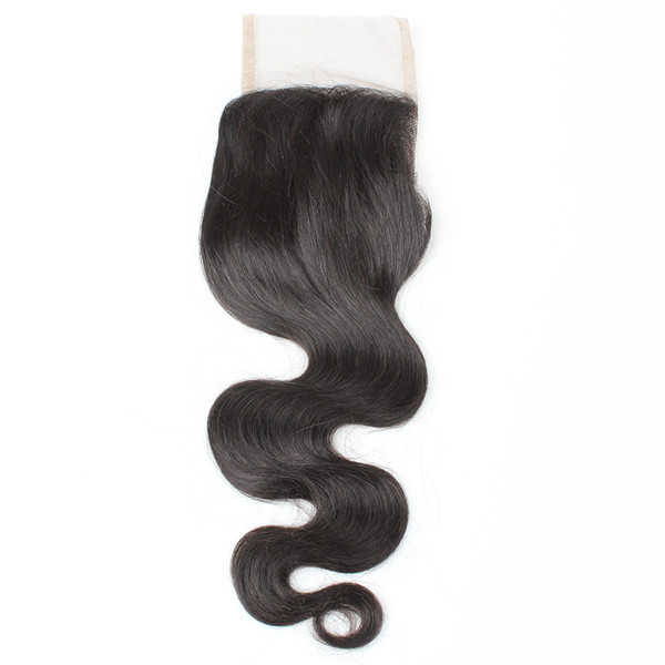 8A Virgin Human Hair 4*4 Body Wave Swiss Lace Closure Middle Free Three Part Brazilian Peruvian Malaysian Indian Hair