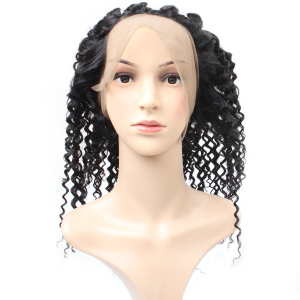 Cheap 8A 360 Lace Frontal Unprocessed Virgin Kinky Curly 360 Lace Frontal Closure Free Part Brazilian Peruvian Malaysian Indian Virgin Hair