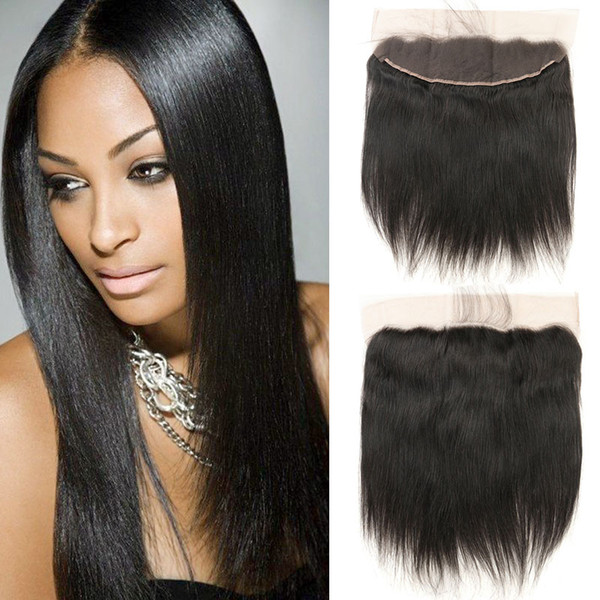 Pre Plucked Lace Frontal Closure With Baby Hair 10-24 Inch Malaysian Straight Hair Ear To Ear Human Hair Closure Non-Remy