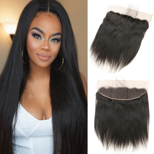 Indian Lace Frontal Closure 13x4 Pre Plucked Hairline with Baby Hair Indian Human Hair Straight Lace Frontal Ear to Ear 