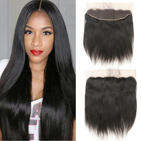 100% Human Hair Peruvian Straight Lace Frontal 13 X 4 Pre Plucked with Baby Hair Frontal Ear to Ear Peruvian Remy Human Hair