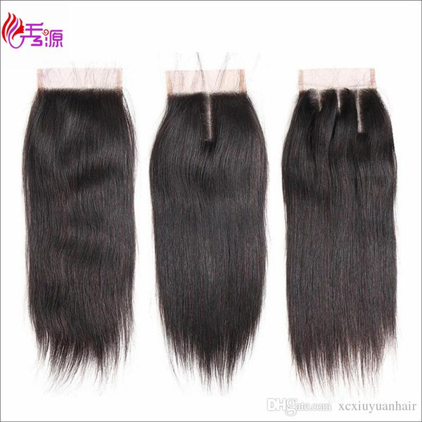 Quality Cheap Brazilian Straight Virgin Remy Human Hair Top Lace Frontal Natural Color 100 Unprocessed Virgin Hair Lace Closure Xiuyuanhair