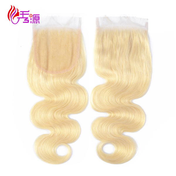 Xiuyuanhair Body Wave Virgin Remy Human Hair 4x4 Lace Frontal 613 Blonde Brazilian Body Wave Remy Human Hair Top Lace Closure