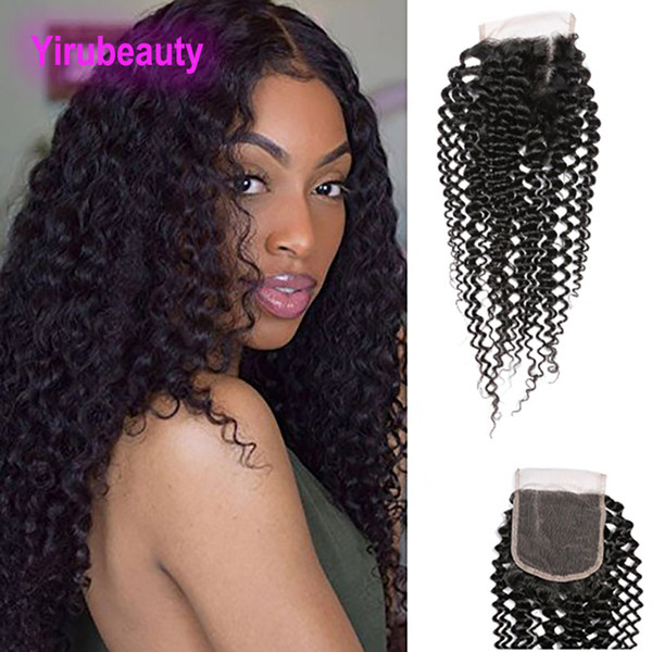 Brazilian Baby Hair Kinky Curly 4 X 4 Lace Closure 25-50g/piece Virgin Human Hair Top Closures Kinky Curly