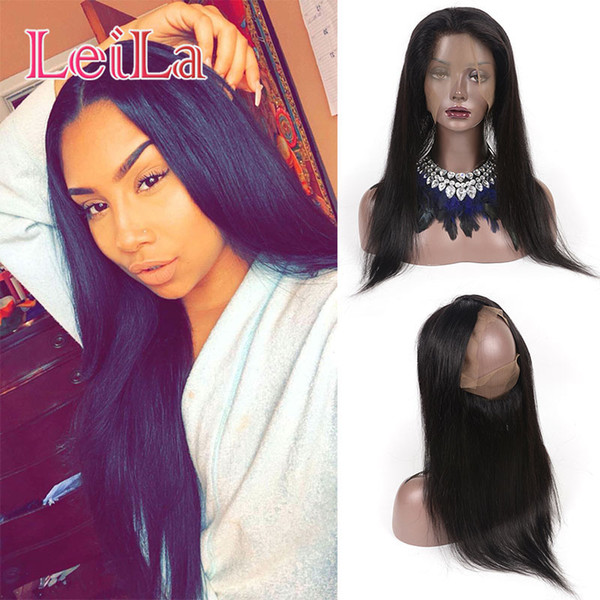 Mongolian 360 Lace Frontal Straight Hair Extensions Virgin Human Hair Free Part 360 Lace Frontal With Baby Hair