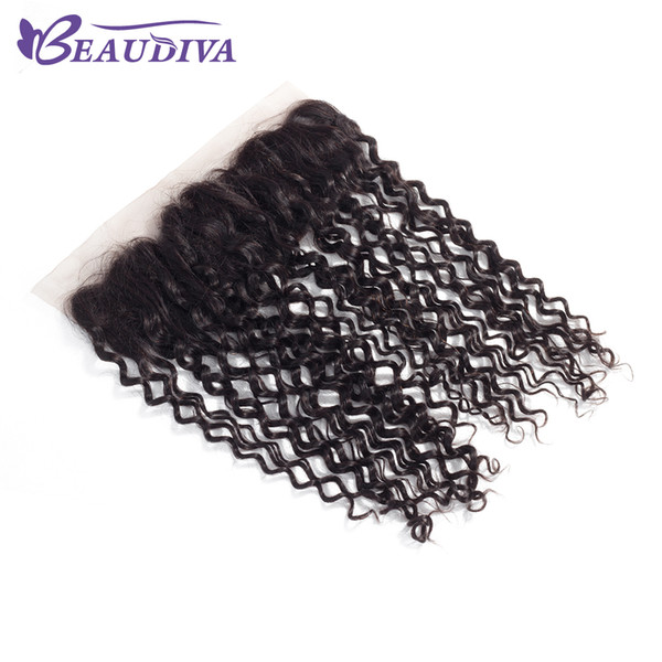 BeauDiva 8A Unprocessed Malaysian Kinky Culry Virgin Hair Lace Closure With Baby Hair Natural Hairline 8