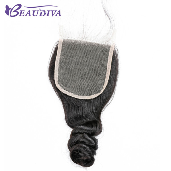 8A Unprocessed Virgin Hair Lace Closure 4x4 Loose Wave Brazilian Virgin Closure With Baby Hair 100% Human Hair Closure