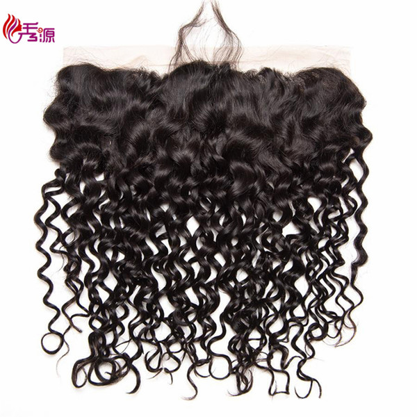 Water Wave Virgin Remy Human Hair Swiss Lace Closure Natural Color Cuticle Aligned Virgin Human Hair 13x4 Swiss Lace Frontal