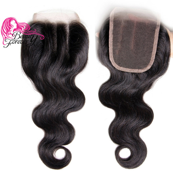 Beauty Forever Brazilian Human Hair Lace Closure 10-20inch Body Wave Hair Closure 4*4 Three Part Closure Natural Color Cheap Hair Extension