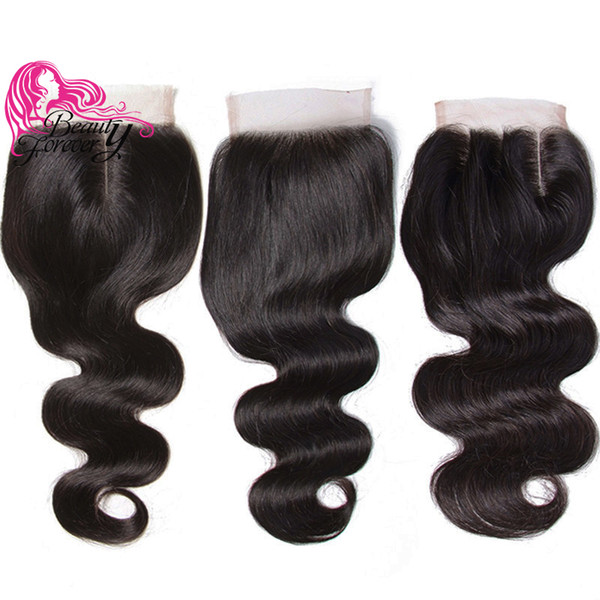 Beauty Forever Brazilian Hair 4*4 Lace Closure Body Wave Unprocessed Silk Top Closure Natural Color Human Hair Extension Virgin Hair Closure