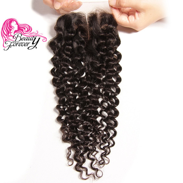 Beauty Forever Brazilian Peruvian Curly Human Hair Closure 4*4 Top Lace Closure Best Quality Swiss Lace 120% Density Virgin Hair Extension