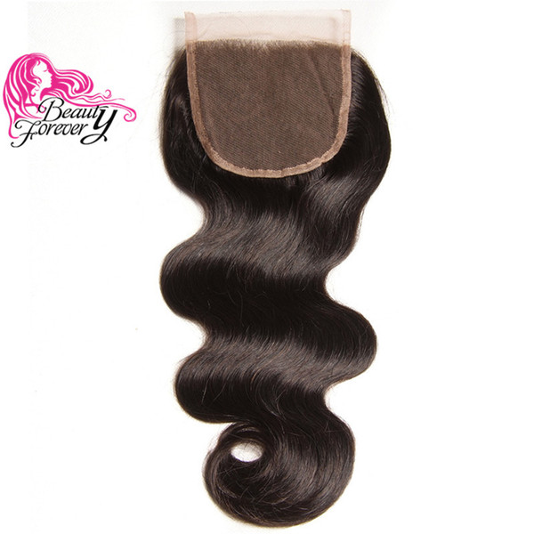 Beauty Forever Brazilian Body Wave Hair Closure 4*4 Lace Closure Free Part High Quality Swiss Lace Natural Color Human Hair Extension Cheap