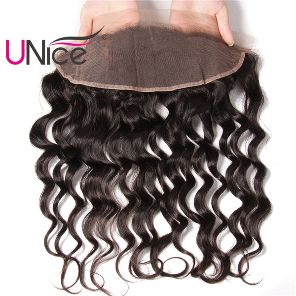 UNice Hair Brazilian Natural Wave Lace Frontal Ear to Ear 13X4 Frontal 100% Human Hair Free Part Natural Color Unprocessed Hair Lace Closure