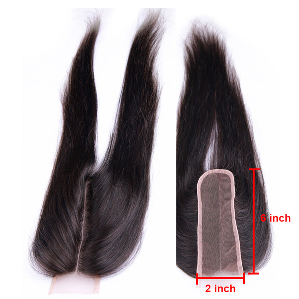 Beauty Hair Lace 2*6 Kim Closure Straight Human Hair Brazilian Closures 6-18 Inch Natural Color Virgin Human Hair Lace Closure