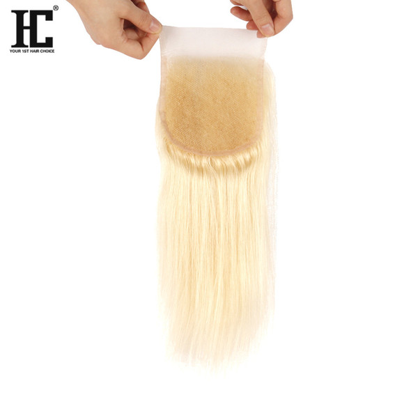 9A Grade Good Quality 613 Blonde Human Hair Lace Closure Straight Peruvian Hair Silky Straight Hair Extnsions Brazilian Virgin