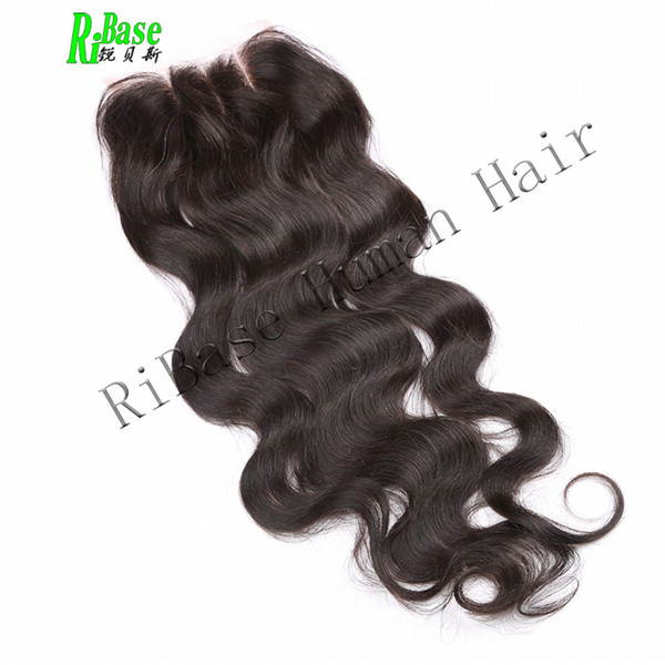 RiBase Hair Human Hair Lace Closure Brazilian Body Wave Virgin Hair Closure 4X4 Free Part Closure 8-22 inch