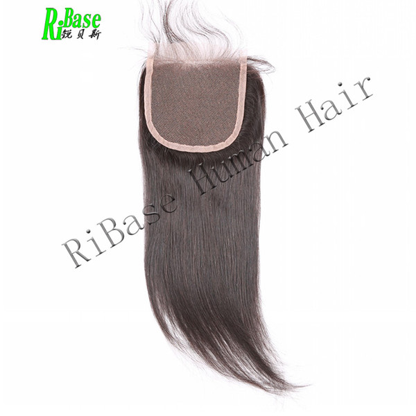 RiBase Hair Brazilian Straight Hair Lace Closure 4*4 Free Part Closure 100% Virgin Human Hair Lace Closure