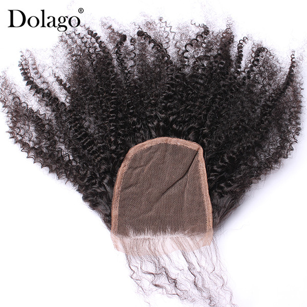 Afro Kinky Curly Lace Closure With Baby Hair 4B 4C Brazilian Virgin Hair Closures 100% Lace Top Closure Dolago Remy