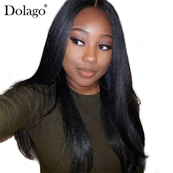 Yaki Straight Lace Closure With Baby Hair Around Pre Plucked Light Yaki Human Hair Closure Brazilian Remy Hair Dolago