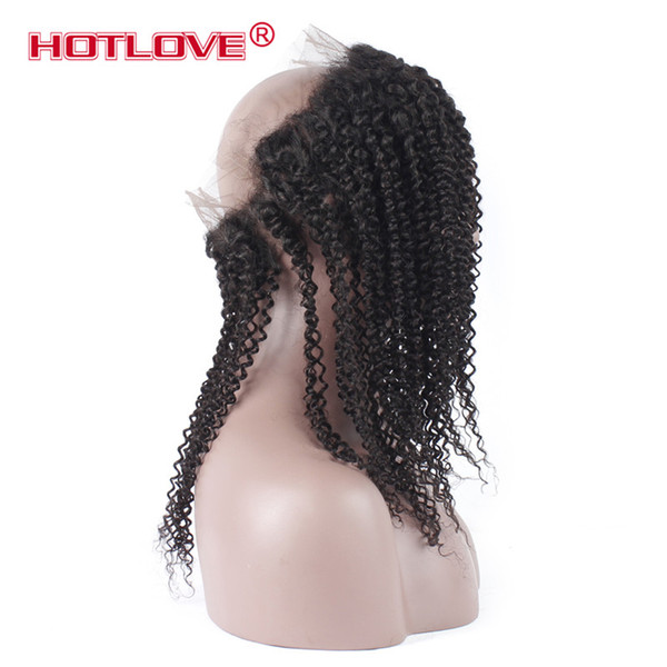 Hotlove 360 Lace Frontal Closure with Baby Hair 22*4*2 inch Afro Kinky Curly Brazilian Virgin Curly Wave Peruvian Malaysian Indian Mongolian