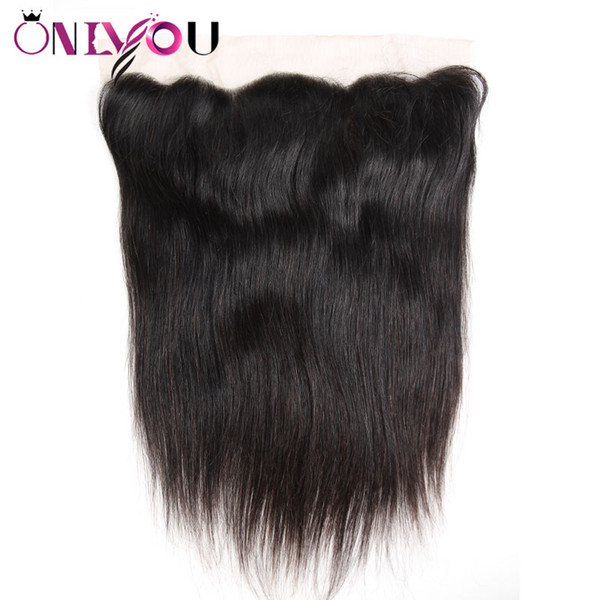 Brazilian Virgin Hair Extensions Straight 13x4 Ear to Ear Lace Frontal Silky Straight Top Remy Hair Closure suited with Human Hair Bundles